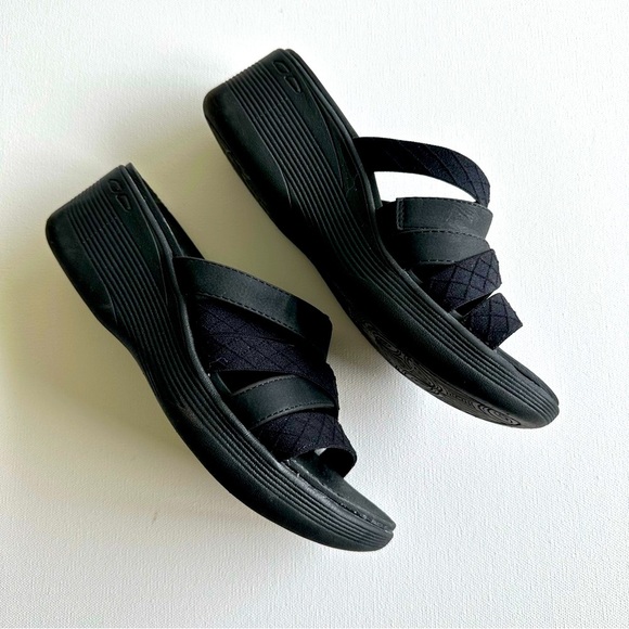 EUC Skechers Pier-Lite-Fading-Sun Black Wedge Sandals - Picture 4 of 4